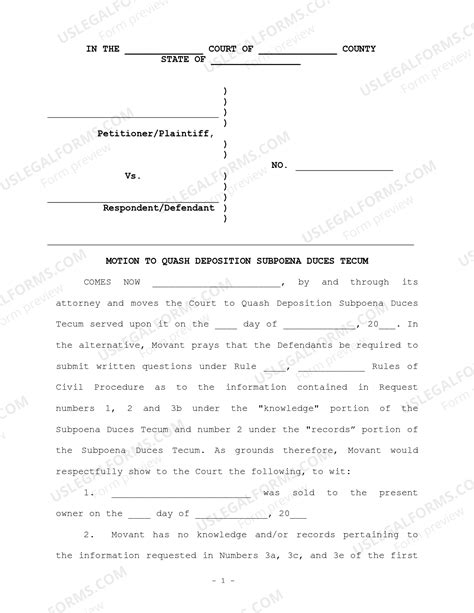 Motion To Quash Subpoena California 3
