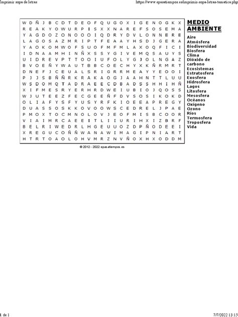 Imprimir Sopa De Letras Medio Ambiente Pdf Atmósfera De Tierra Fenómenos De La Tierra