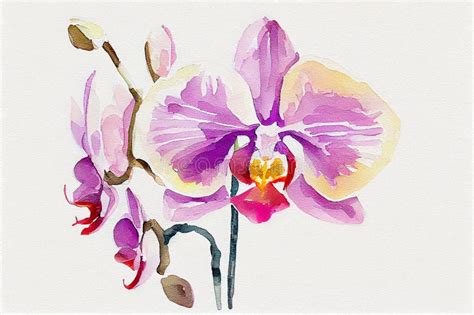 A Delicate And Intricate Illustration Of A Beautiful Orchid Flower