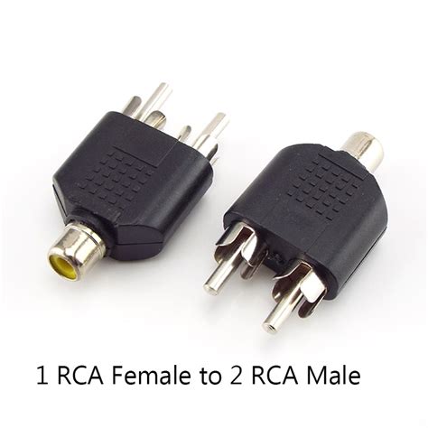 อะแดปเตอร์ปลั๊กแยกเสียง Rca Av ตัวผู้ เป็นตัวเมีย Rca ตัวเมีย เป็น 2