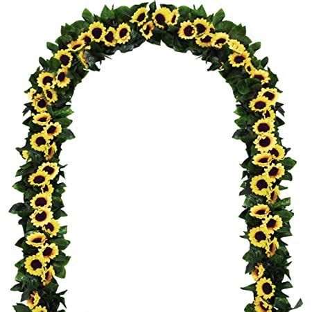 Amazon Pack Artificial Silk Sunflower Vines Garland Silk Vine