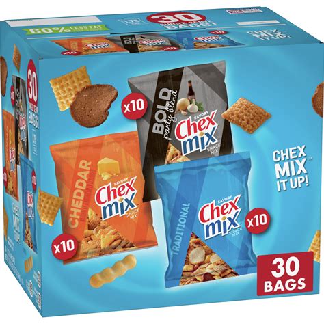 Chex Mix Snack Mix Variety Pack Savory Snack Bags 525 Oz 30 Ct