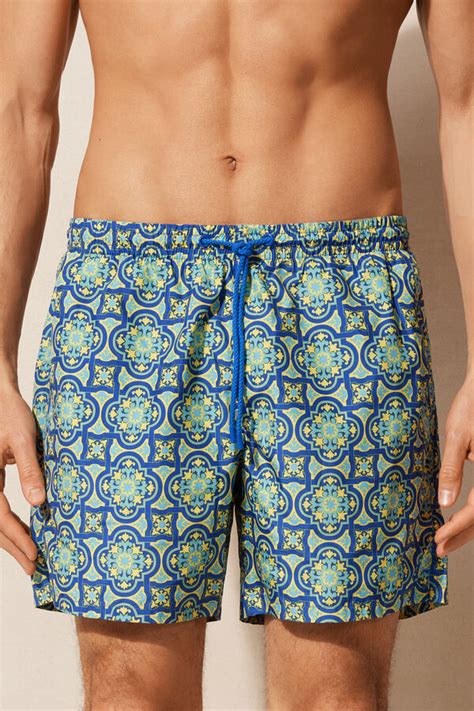 Yellow Majolica Print Swim Trunks Intimissimi