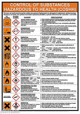 Coshh Health Safety A Laminated Poster Workplace Office Factory Shop