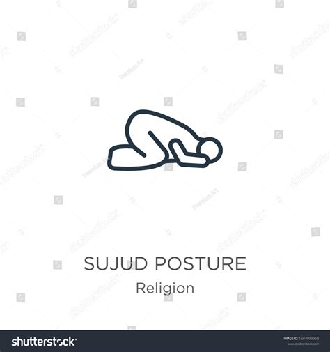 Sujud Posture Icon Thin Linear Sujud Posture Royalty Free Stock