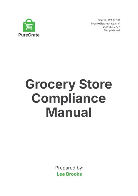 Free Grocery Store Compliance Manual Template to Edit Online