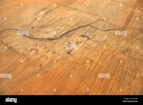 Aerial View Of Cultivated Cropland Stock Photo Alamy