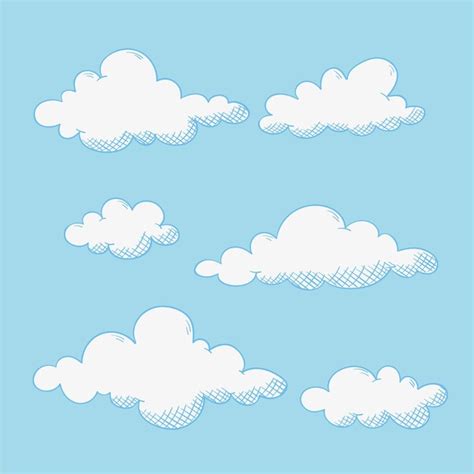 Grabado Colecci N Nubes Dibujadas A Mano Vector Gratis