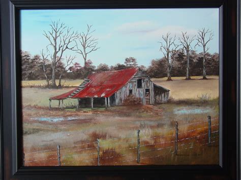 Red Barn Oil Painting at PaintingValley.com | Explore collection of Red ...