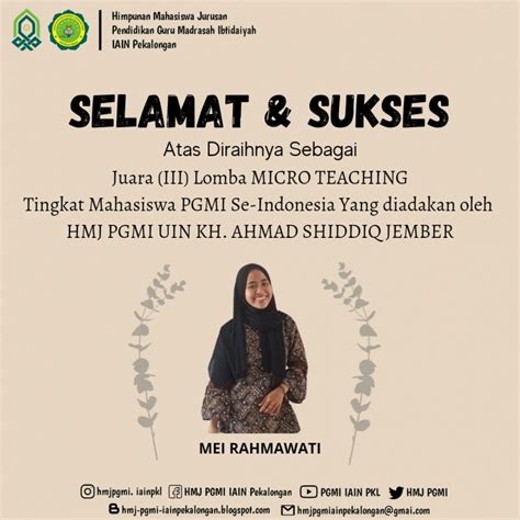 Mahasiswa PGMI FTIK IAIN Pekalongan Juara III Lomba Microteaching