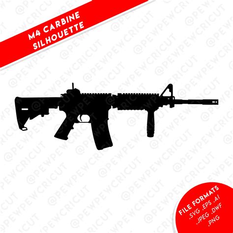 M Carbine Silhouette Svg Gun Cricut Files Fusil Etsy France