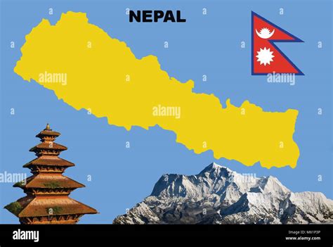 Nepal mountains map Stock Vector Images - Alamy