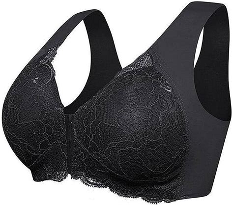 2PC Women S Plus Size Bra Front Close Push Up Wirefree Seamless Bra