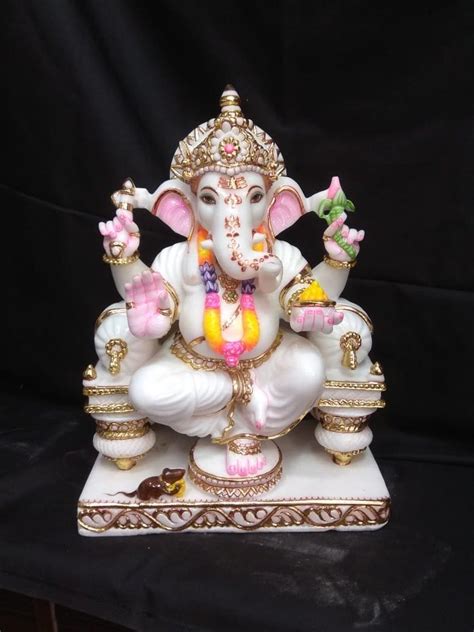 Multicolor Ganesh Marble Statue Size Feet At Rs In Jaipur