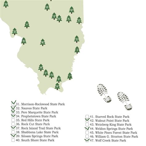 Map Of The Trails At White Pines Forest State Park, Il F18