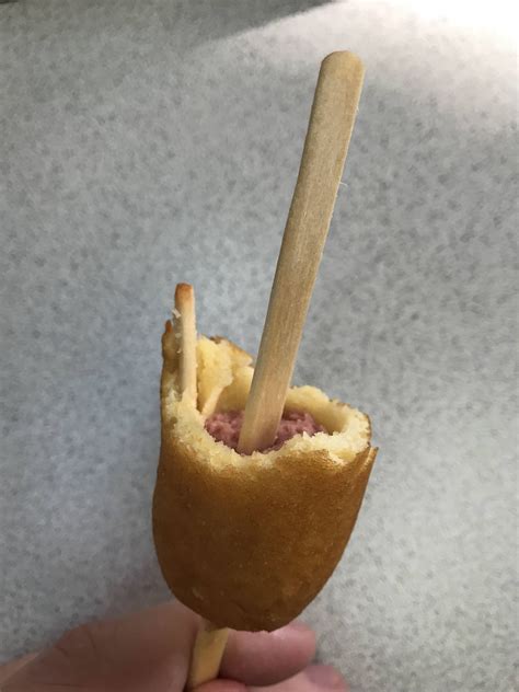My corn dog has a smaller stick inside. My teeth hurt. : r