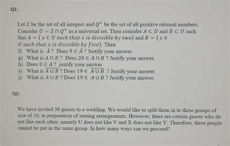 Solved Let Z Be The Set Of All Integers And Q Be The Set Of