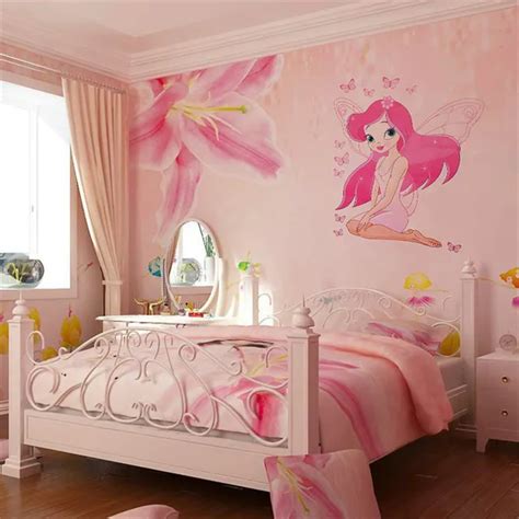 Beautiful Fairy Princess Butterly Decals Cartoon 3D Art Mural Baby Wall Sticker Kids Girl Room ...