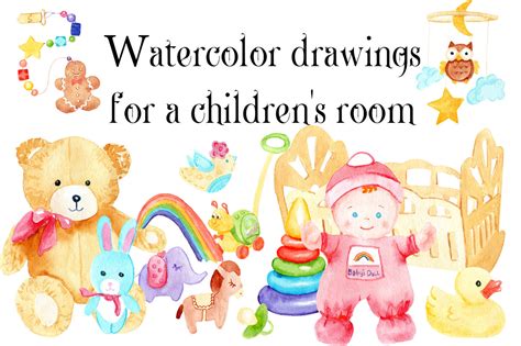 watercolor paintings Children's set By Watercolor stories | TheHungryJPEG