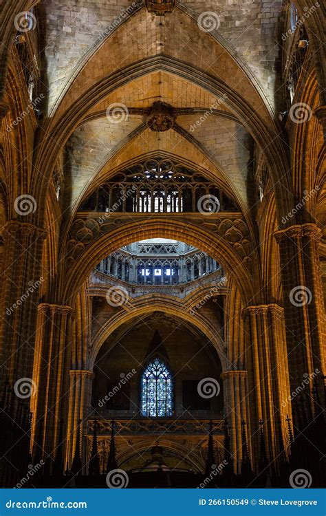 Detail of Interior of Barcelona Cathedral Editorial Stock Image - Image ...