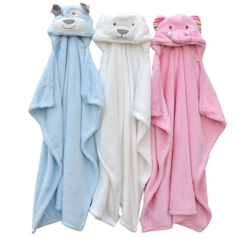 Cute Soft Animal Shaped Fleece Baby Bathrobe - Kid Pipe