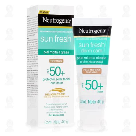 Protector Solar Facial Tono Medio Neutrogena Sun Fresh FPS50 40 Gr