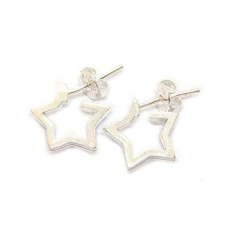 Aros Estrella Calada Plata Joyas Gabena