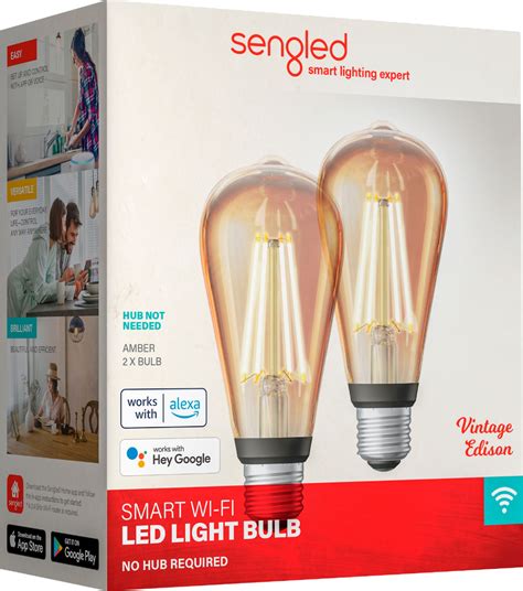 Best Buy Sengled Smart Edison Filament LED 60W Bulbs Wi Fi Works With