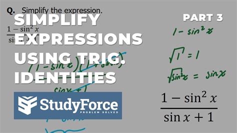 Simplify Trig Expressions Using Trigonometric Identities Part 3 Youtube