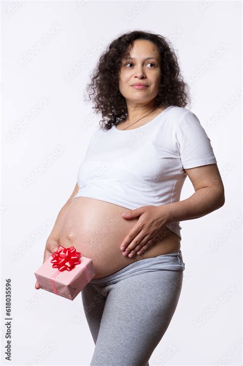 Beautiful Curly Multi Ethnic Pregnant Woman Expectant Mother