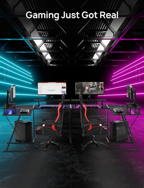 Buy Evajoy Gaming Desk L Shaped Computer Corner Desk 53 Ergonomic