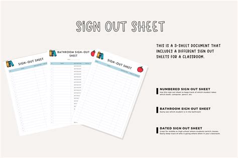 Classroom Sign-out Sheet - Etsy