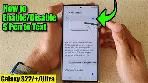 Galaxy S22s22ultra How To Enabledisable S Pen To Text Youtube