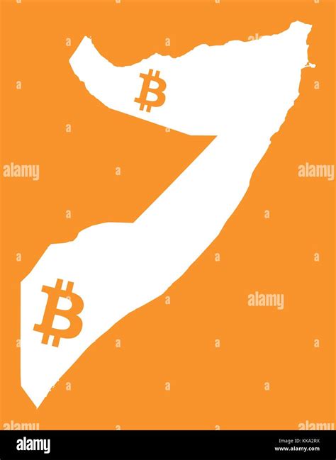 Somalia map with bitcoin crypto currency symbol illustration Stock ...