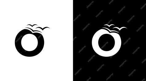 Premium Vector O Vector Logo With Bird Letter Initial Black And White