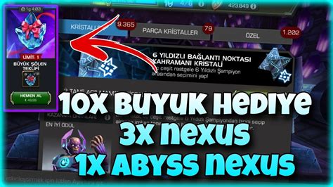 10x Buyuk Kristal 3x Nexus 1x Abyss Nexus Gelsinmi Marvel Şampionlar Turnuvasi Youtube