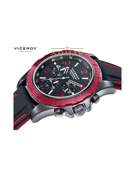 Reloj Viceroy de hombre Heat cronógrafo acero y bisel rojo