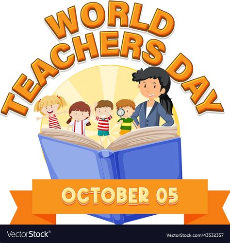 World teachers day logo banner design Royalty Free Vector