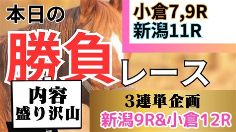 【競馬】8月12日（土）中央競馬－本日もおすすめ馬を紹介🏇3連単企画もやります！ Youtube