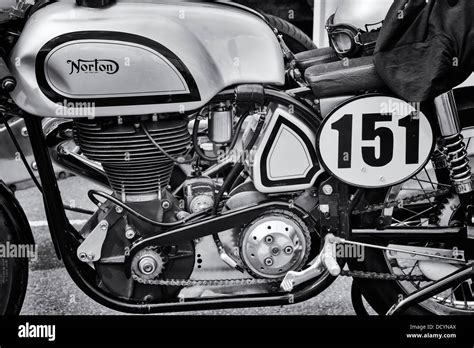 Norton Café racer motorcycle Classic british motorcycle Monochrome