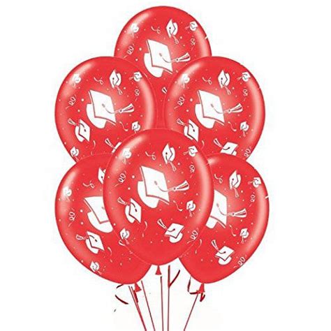 Pmu Graduation Balloons Inch Partytex Premium Red With All Over