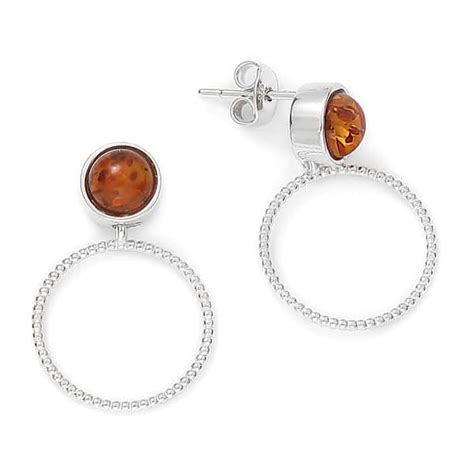 Boucles D Oreilles Lady Ambre Et Argent 123Ambre