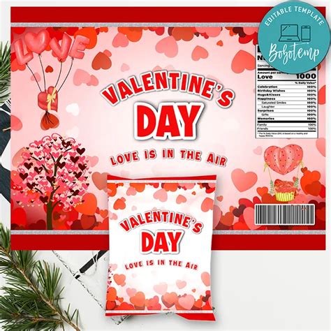 Valentines Day Chip Bag Labels Digital File Printable Bobotemp