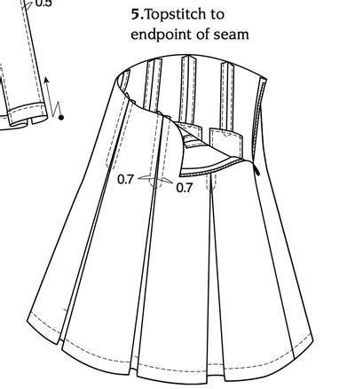 Striped Skirt With Box Pleats Pleated Skirt Pattern Skirt Patterns