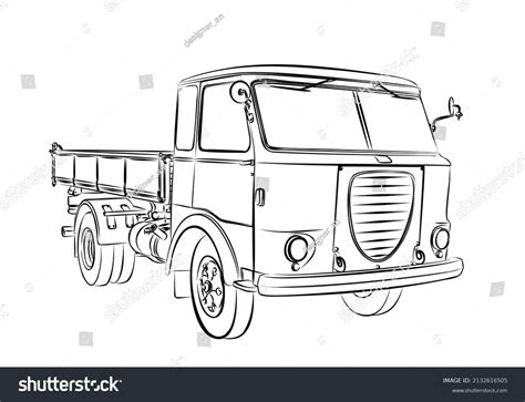 Sketch Big Old Truck Stock Vector (Royalty Free) 2132616505 | Shutterstock