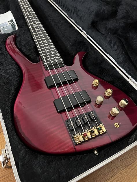 Peavey B Quad 4 String Brian Bromberg Rare Burgandy Red Bass Reverb