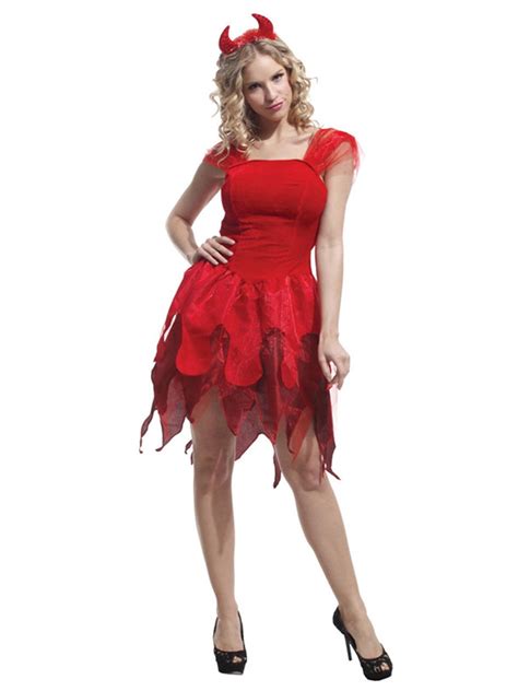 Spooktacular Womens Elegantly Evil Fancy Red Devil Dress Costume S