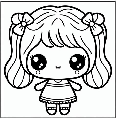 Desenhos De Bonecas Kawaii - Desenhos de Bonecas Kawaii para Colorir, Pintar e Imprimir - Colorir.Info