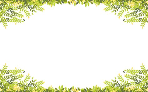Spring branches with leaves on border with copy space, Green and Yellow ...