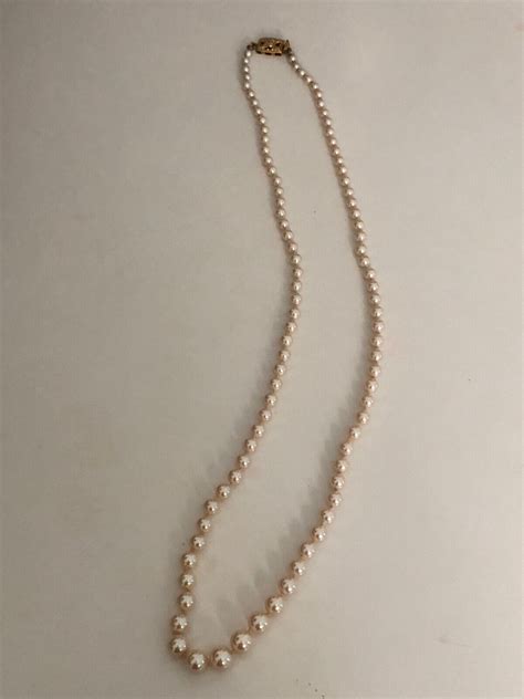 Signed Vintage Monet Graduated Pearl Necklace 26 Inch Gem